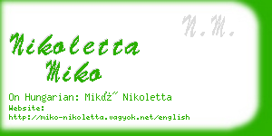 nikoletta miko business card